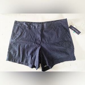 Land N Sea Navy and White Polka Dot Casual Shorts Size 16 NWT